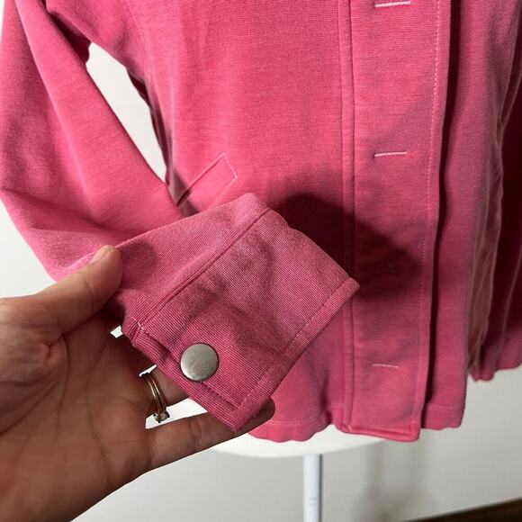 Cabi Women's Soho Hoodie Jacket Size XS Pink Snap Button Elastic Waist High Low - Picture 7 of 11